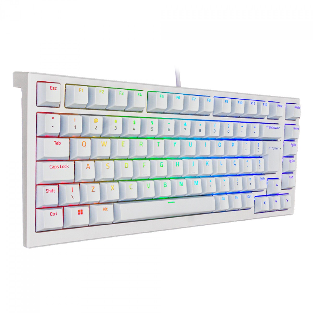 Teclado Mecânico Gamer Akko MG75, RGB, 75%, ABNT2, Switch Akko Silver V3 Pro, Branco
