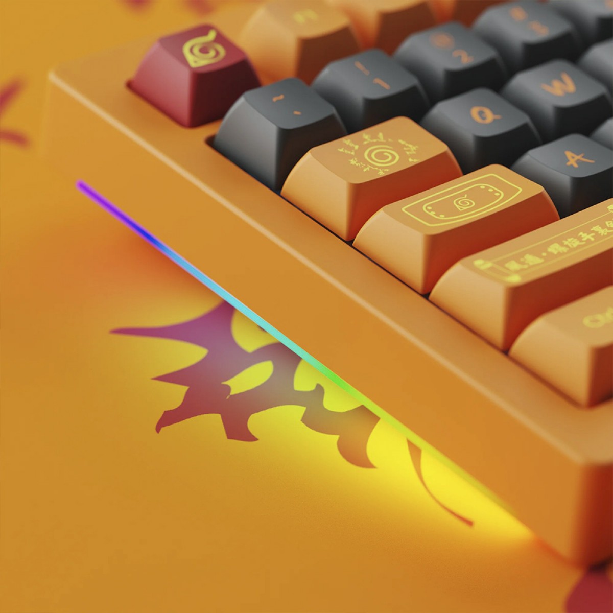 Teclado Mecânico Gamer Akko Naruto Uzumaki 5075B Plus, RGB, USB/Bluetooth, ANSI, Switch Akko Crystal