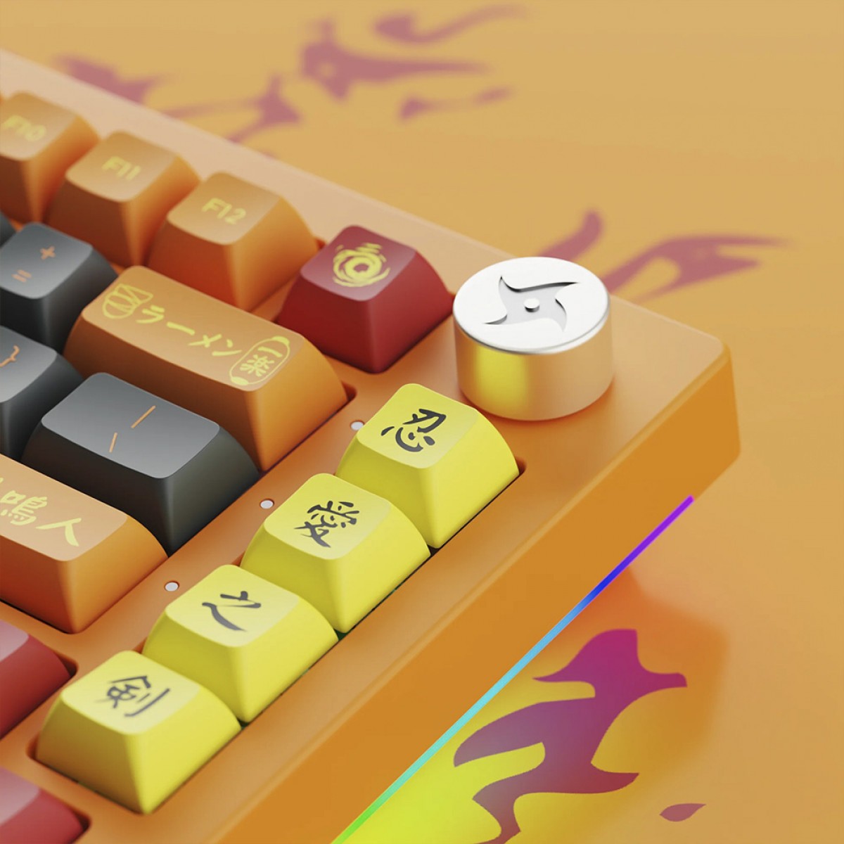 Teclado Mecânico Gamer Akko Naruto Uzumaki 5075B Plus, RGB, USB/Bluetooth, ANSI, Switch Akko Crystal