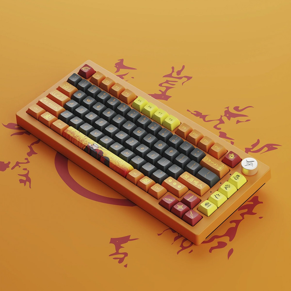Teclado Mecânico Gamer Akko Naruto Uzumaki 5075B Plus, RGB, USB/Bluetooth, ANSI, Switch Akko Crystal