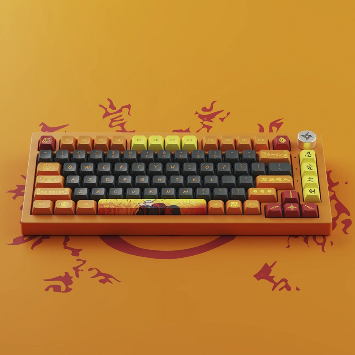 Teclado Mecânico Gamer Akko Naruto Uzumaki 5075B Plus, RGB, USB/Bluetooth, ANSI, Switch Akko Crystal