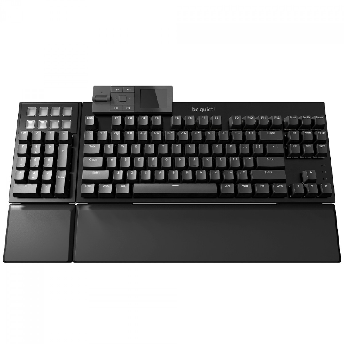 Teclado Mecânico Gamer Be Quiet Dark Mount, RGB, Numpad e Dock de Mídia Modular, Switch Silent Linear, ANSI, Preto, BT001US