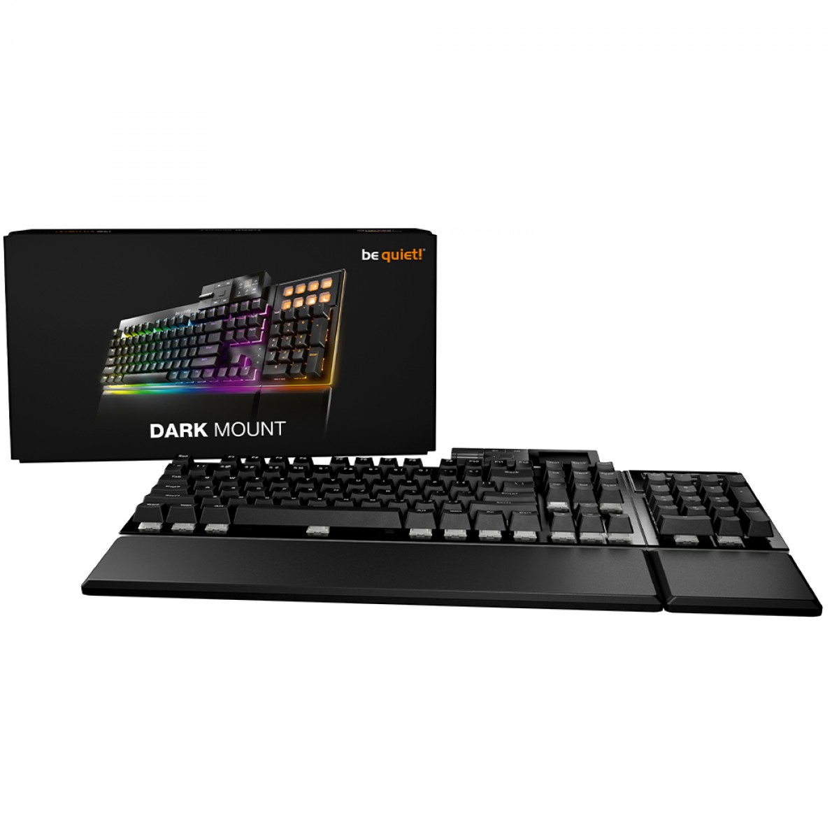 Teclado Mecânico Gamer Be Quiet Dark Mount, RGB, Numpad e Dock de Mídia Modular, Switch Silent Linear, ANSI, Preto, BT001US