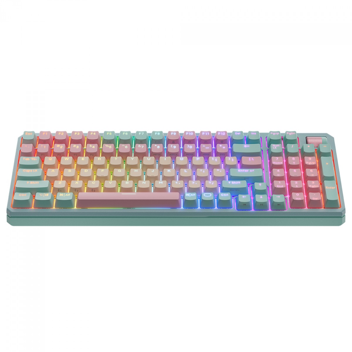 Teclado Mecânico Gamer Cooler Master MK770 Macaron, Wireless/Bluetooth, RGB, ANSI, Switch Kailh Box V2 White, MK-770-MCKW1-US