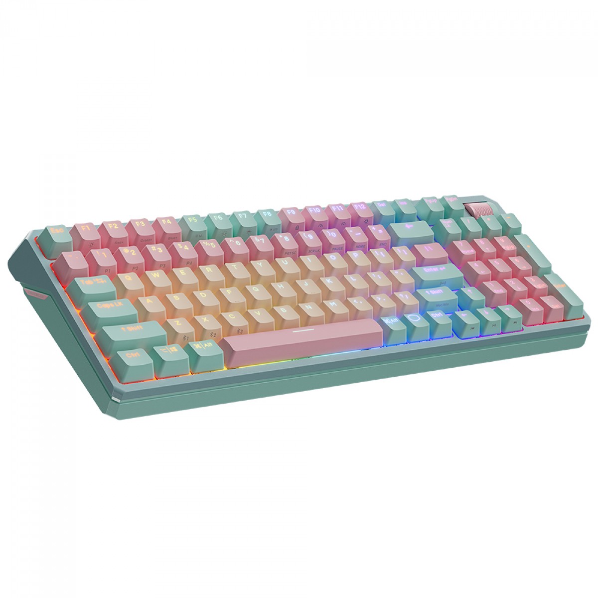Teclado Mecânico Gamer Cooler Master MK770 Macaron, Wireless/Bluetooth, RGB, ANSI, Switch Kailh Box V2 White, MK-770-MCKW1-US