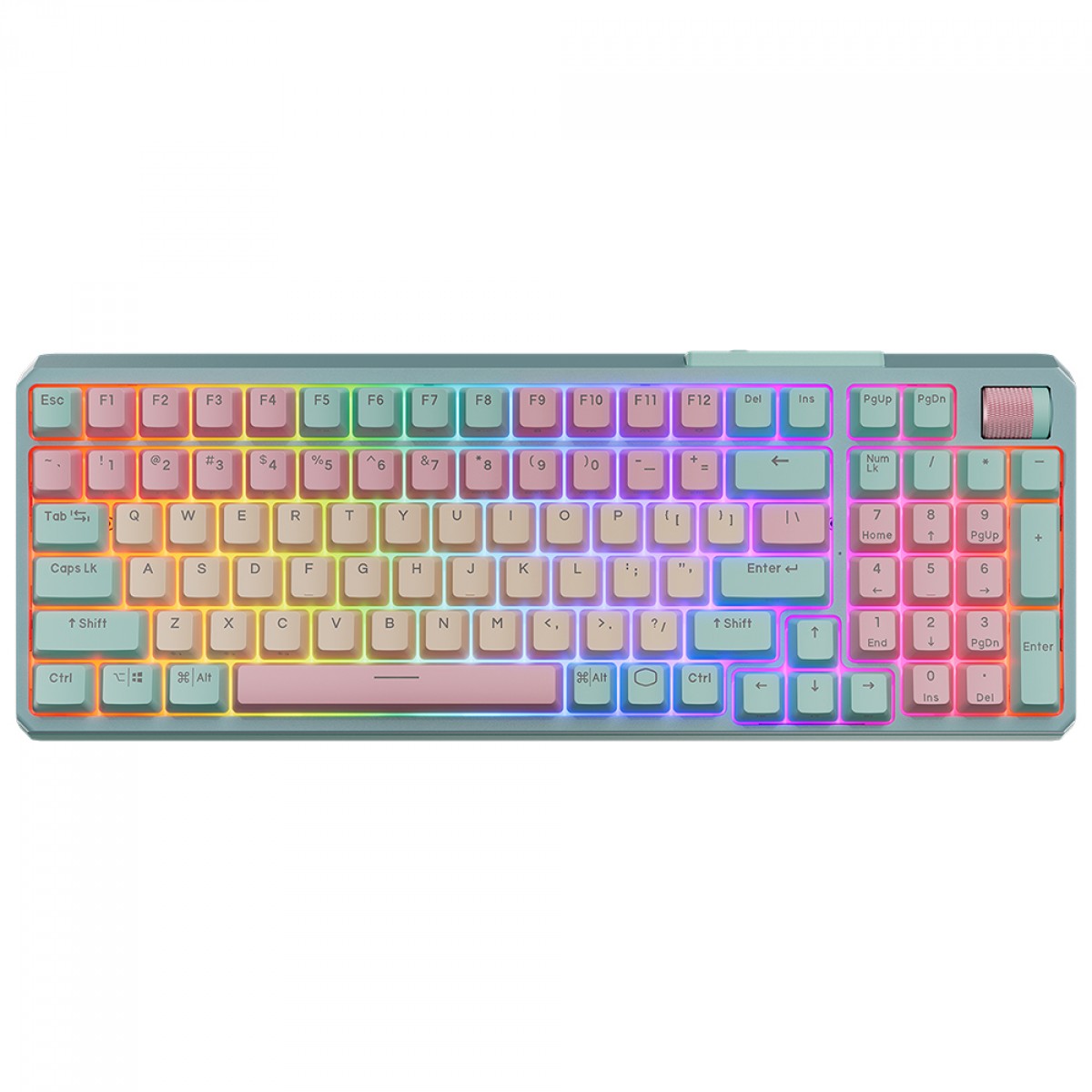 Teclado Mecânico Gamer Cooler Master MK770 Macaron, Wireless/Bluetooth, RGB, ANSI, Switch Kailh Box V2 White, MK-770-MCKW1-US