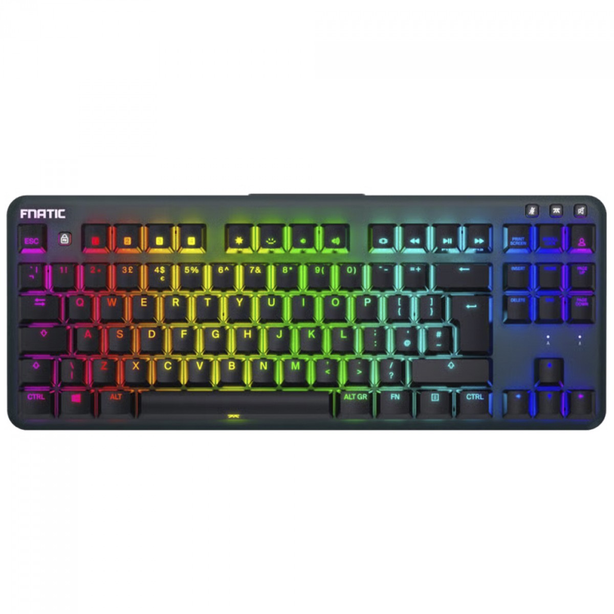 Teclado Mecânico Gamer Fnatic MiniStreak Silent, RGB, ISO, Switch Silent Red, TKL, Preto, KB0004-001