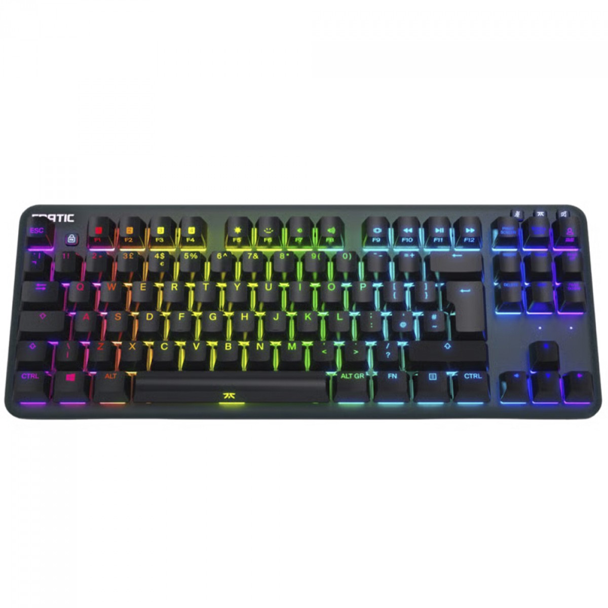 Teclado Mecânico Gamer Fnatic MiniStreak Silent, RGB, ISO, Switch Silent Red, TKL, Preto, KB0004-001
