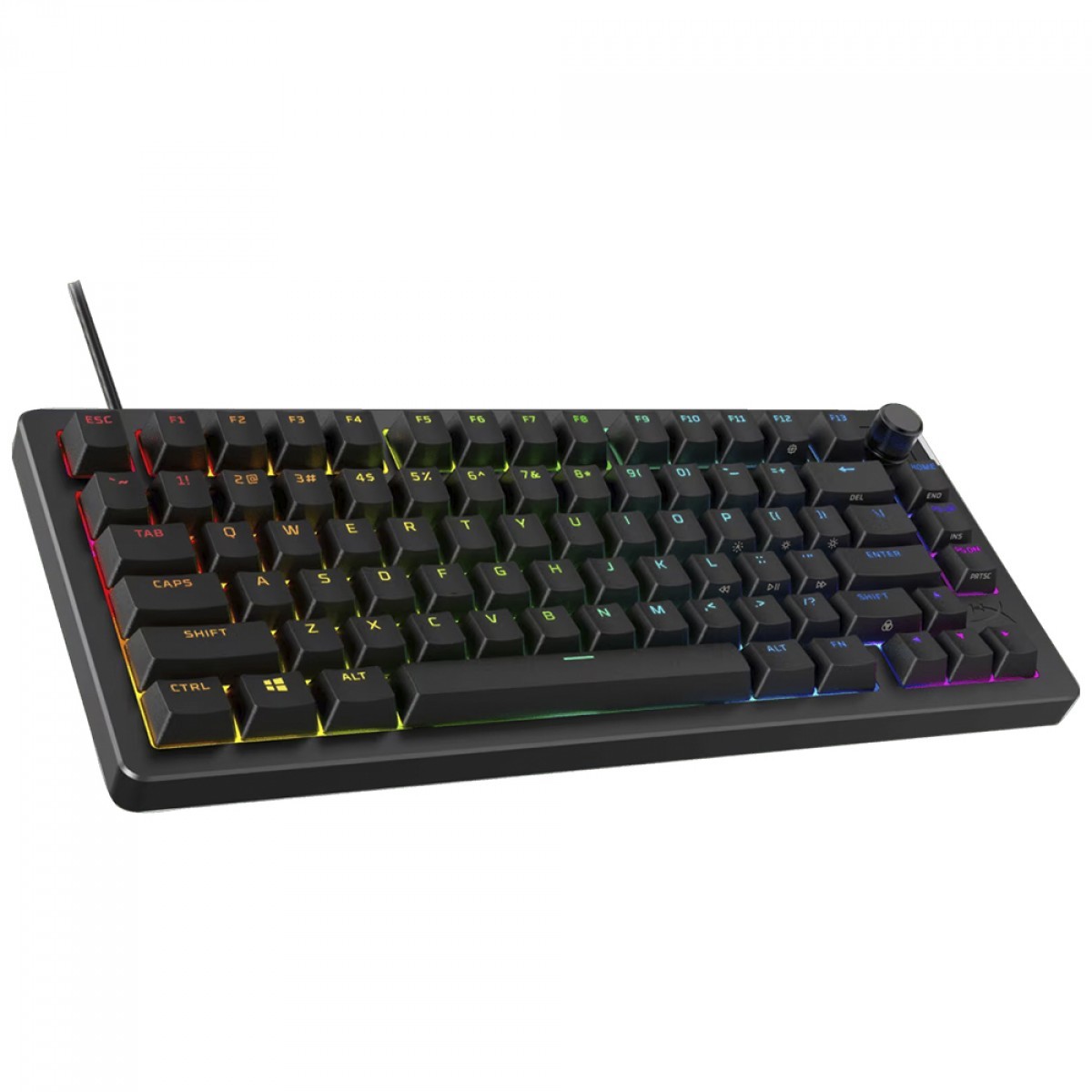Teclado Mecânico Gamer HyperX Alloy Rise 75%, RGB, Switch HyperX Red, BR, Preto, 7G7A4AA#AC4 - Open Box