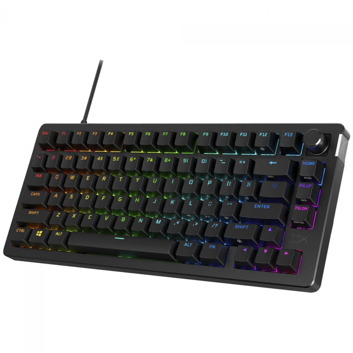 Teclado Mecânico Gamer HyperX Alloy Rise 75%, RGB, Switch HyperX Red, BR, Preto, 7G7A4AA#AC4 - Open Box