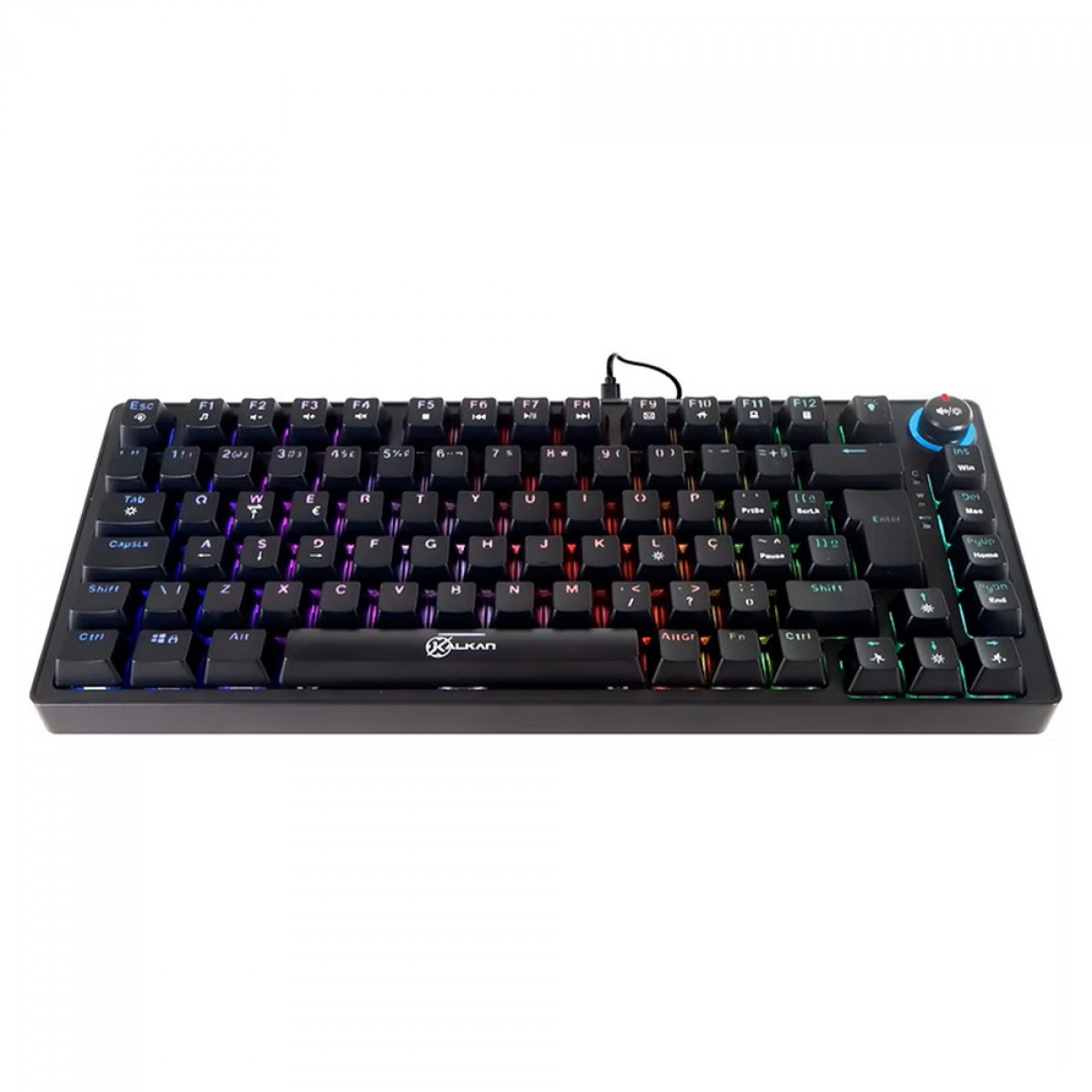 Teclado Mecânico Gamer Kalkan Blaze Pro, RGB, 75%, Switch Kalkan YH Brown, ABNT2, Preto, KLK00016