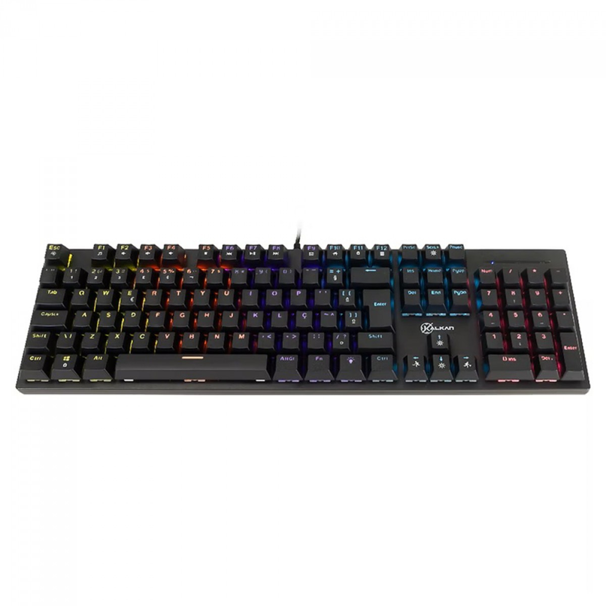 Teclado Mecânico Gamer Kalkan Loki, Rainbow, Switch Kalkan YH Brown, ABNT2, Preto, KLK00013