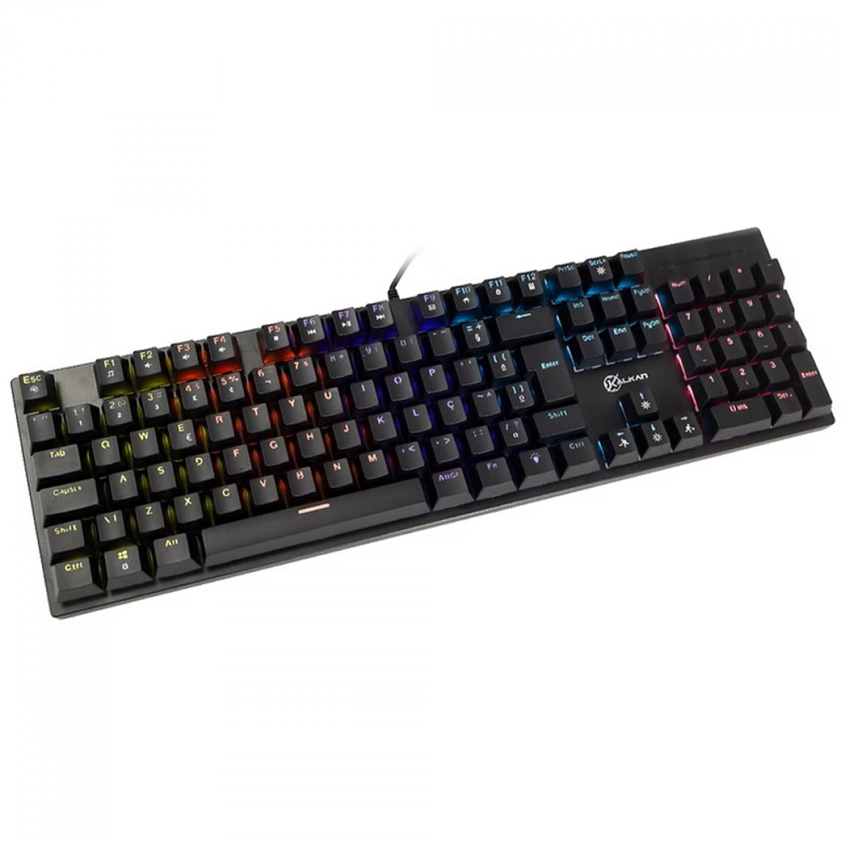 Teclado Mecânico Gamer Kalkan Loki, Rainbow, Switch Kalkan YH Brown, ABNT2, Preto, KLK00013