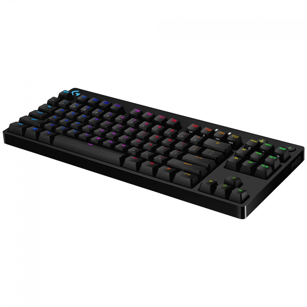 Teclado Mecânico Gamer Logitech G PRO, RGB, USB, ANSI, Switch GX Blue Clicky, TKL, Preto, 920-009388