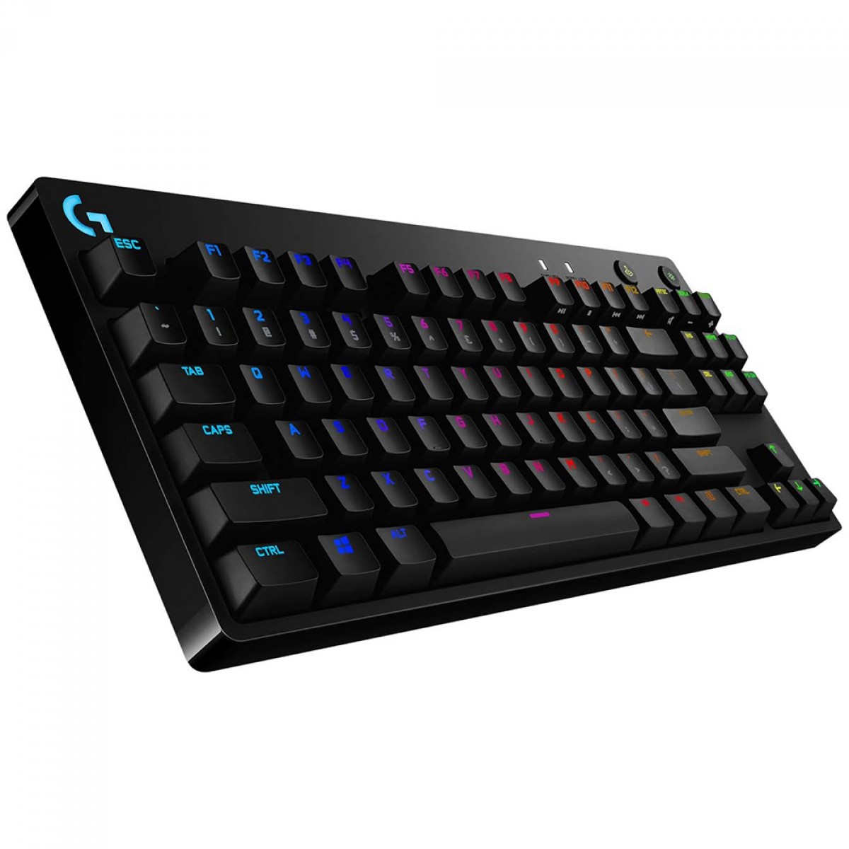 Teclado Mecânico Gamer Logitech G PRO, RGB, USB, ANSI, Switch GX Blue Clicky, TKL, Preto, 920-009388