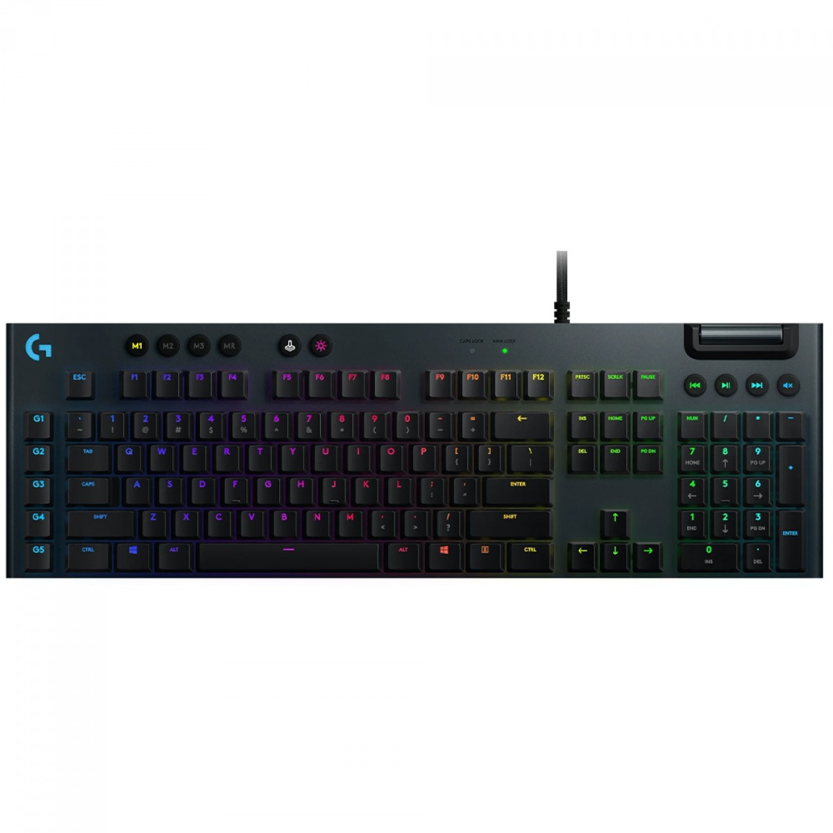 Teclado Mecânico Gamer Logitech G815 Lightsync, RGB, USB, Switch GX Brown Tactile, Low Profile, Preto, 920-008984