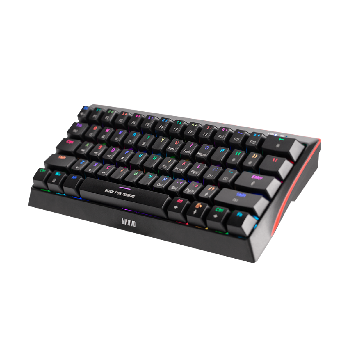 Teclado Mecânico Gamer Marvo KG962G, Rainbow, Switch Red, ANSI, 60%, Black, KG962G EN-R
