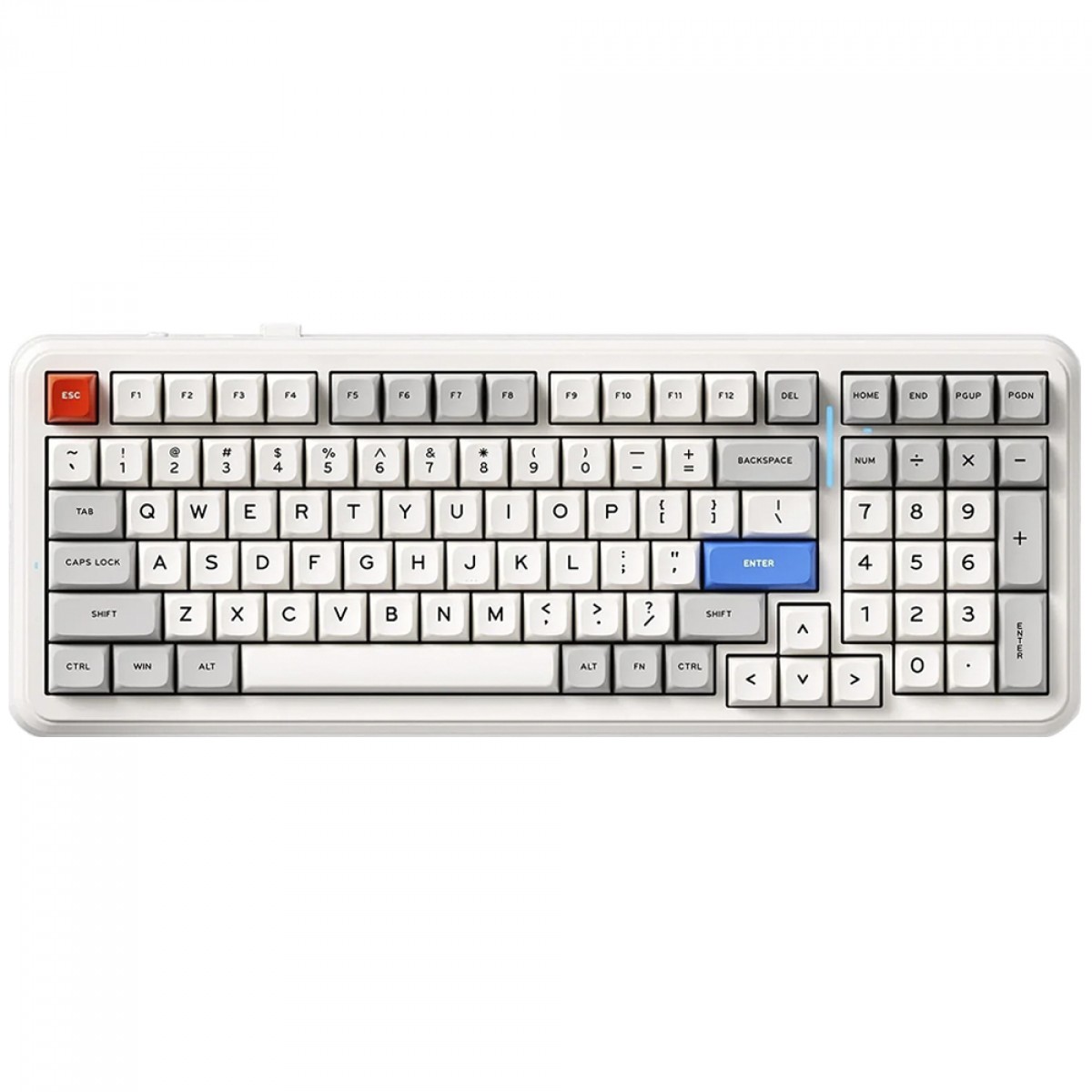Teclado Mecânico Gamer MCHOSE K99 V2, Wireless, Bluetooth, RGB, Icy Creamsicle Switch, ANSI, 98%, Retro White, MC-K99V2-11