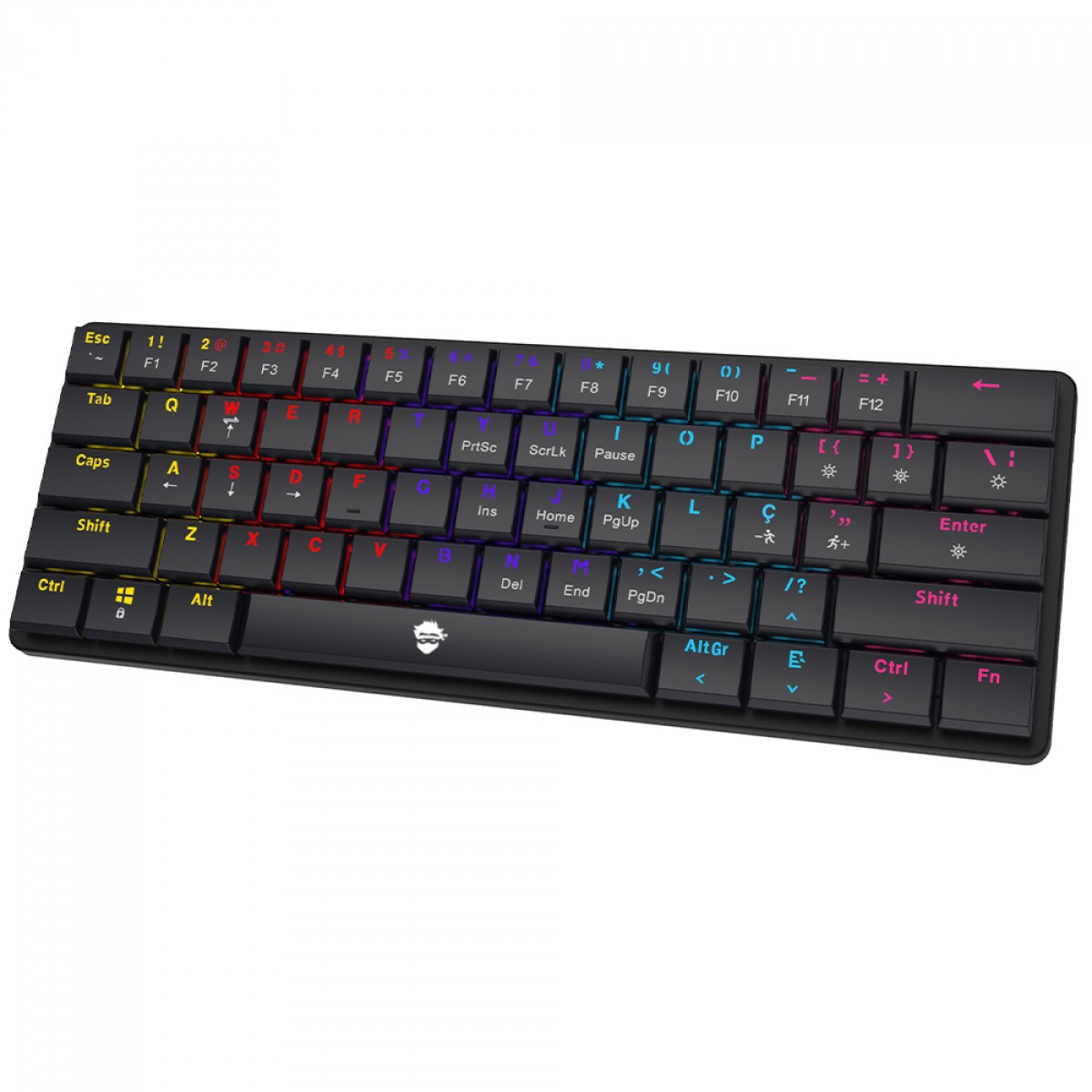 Teclado Mecânico Gamer Ninja Black Thorne, Switch Red Low Profile, ABNT2, 60%, Black, GN-KB-BTRD60BRUAB