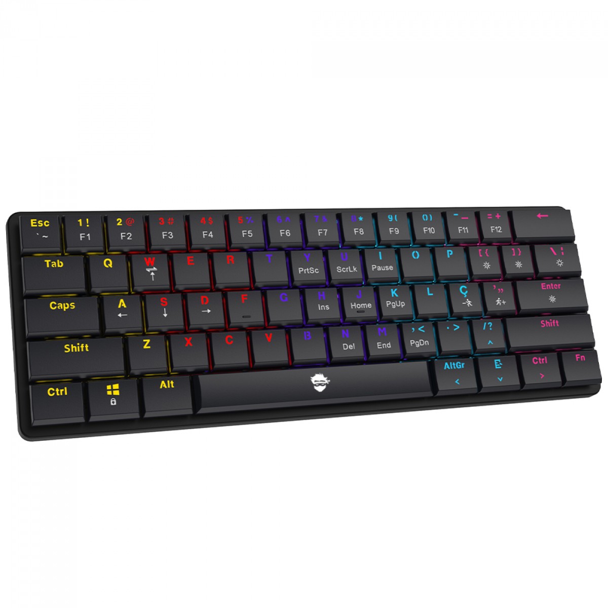 Teclado Mecânico Gamer Ninja Black Thorne, Switch Red Low Profile, ABNT2, 60%, Black, GN-KB-BTRD60BRUAB