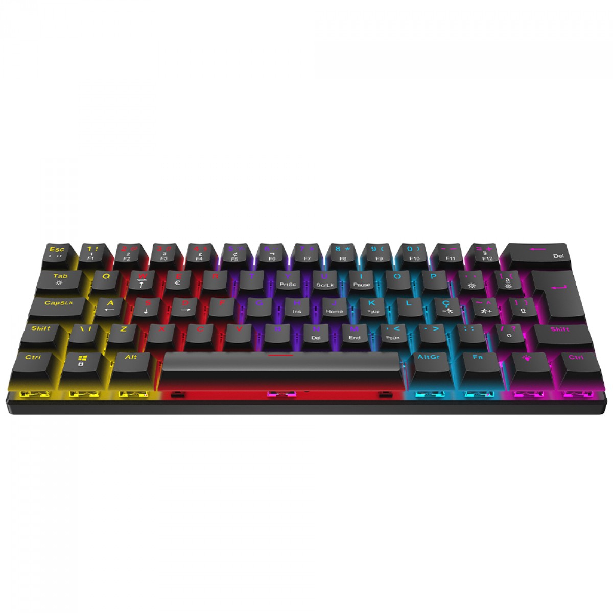 Teclado Mecânico Gamer Ninja Leap 60%, Switch Blue, Rainbow, ABNT2, Preto, GN-KB-LPBL60BBUAB