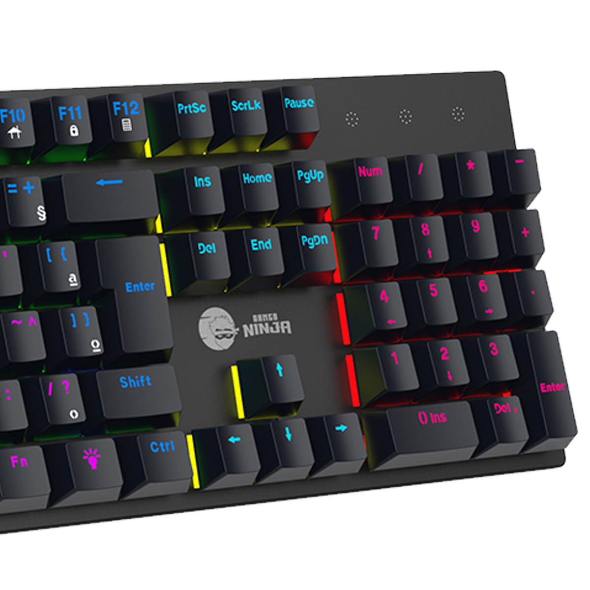 Teclado Mecânico Gamer Ninja Leap, Switch Blue, Rainbow, ABNT2, Black