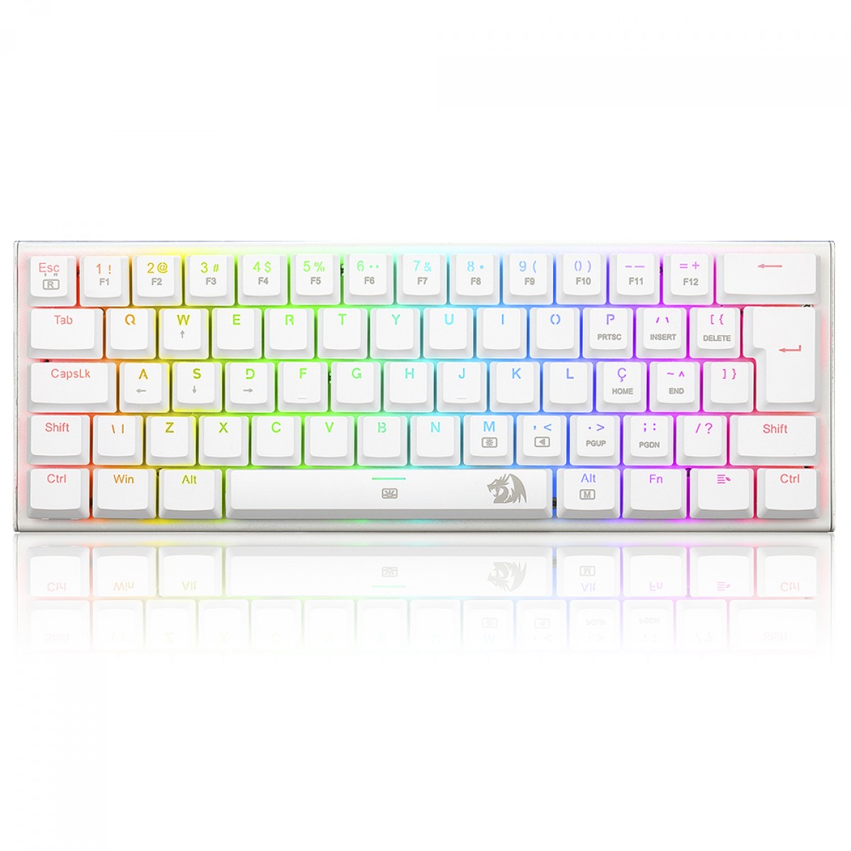 Teclado Mecânico Gamer Redragon Anivia Lunar White, RGB, Low-Profile, Switch Brown, ABNT2, Branco, K614W-RGB (PT-BROWN)