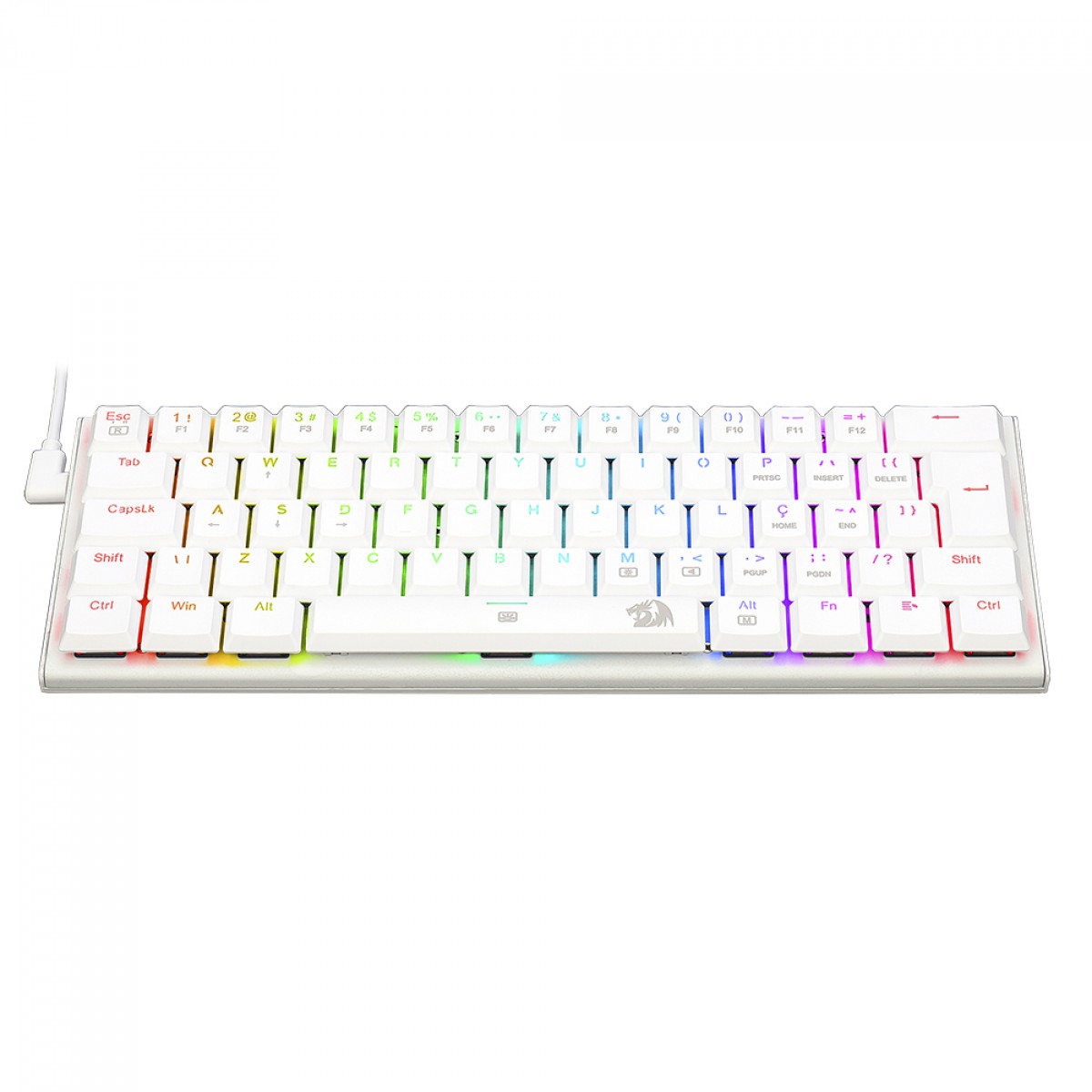 Teclado Mecânico Gamer Redragon Anivia Lunar White, RGB, Low-Profile, Switch Brown, ABNT2, Branco, K614W-RGB (PT-BROWN)