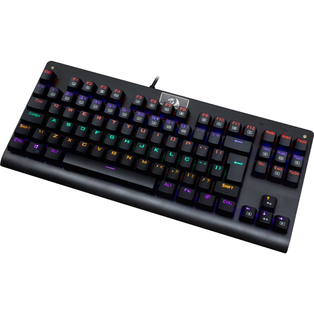 Teclado Mecânico Gamer Redragon Dark Avenger K568 Rainbow, Switch Black, ABNT2, Black, K568R-Black
