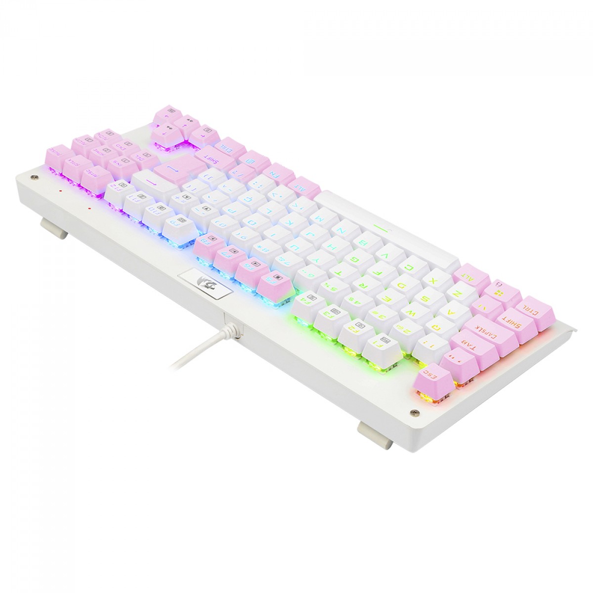Teclado Mecânico Gamer Redragon Dark Avenger, RGB, Switch Blue, ABNT2, TKL, White/Pink, K568WP-RGB (PT-BLUE)