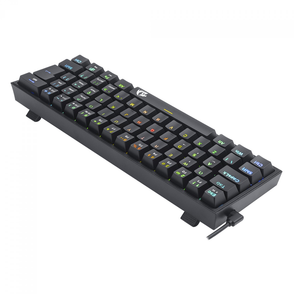 Teclado Mecânico Gamer Redragon Fizz, RGB, Switch Brown, ABNT2, Black, K617-RGB-B (PT-BROWN)