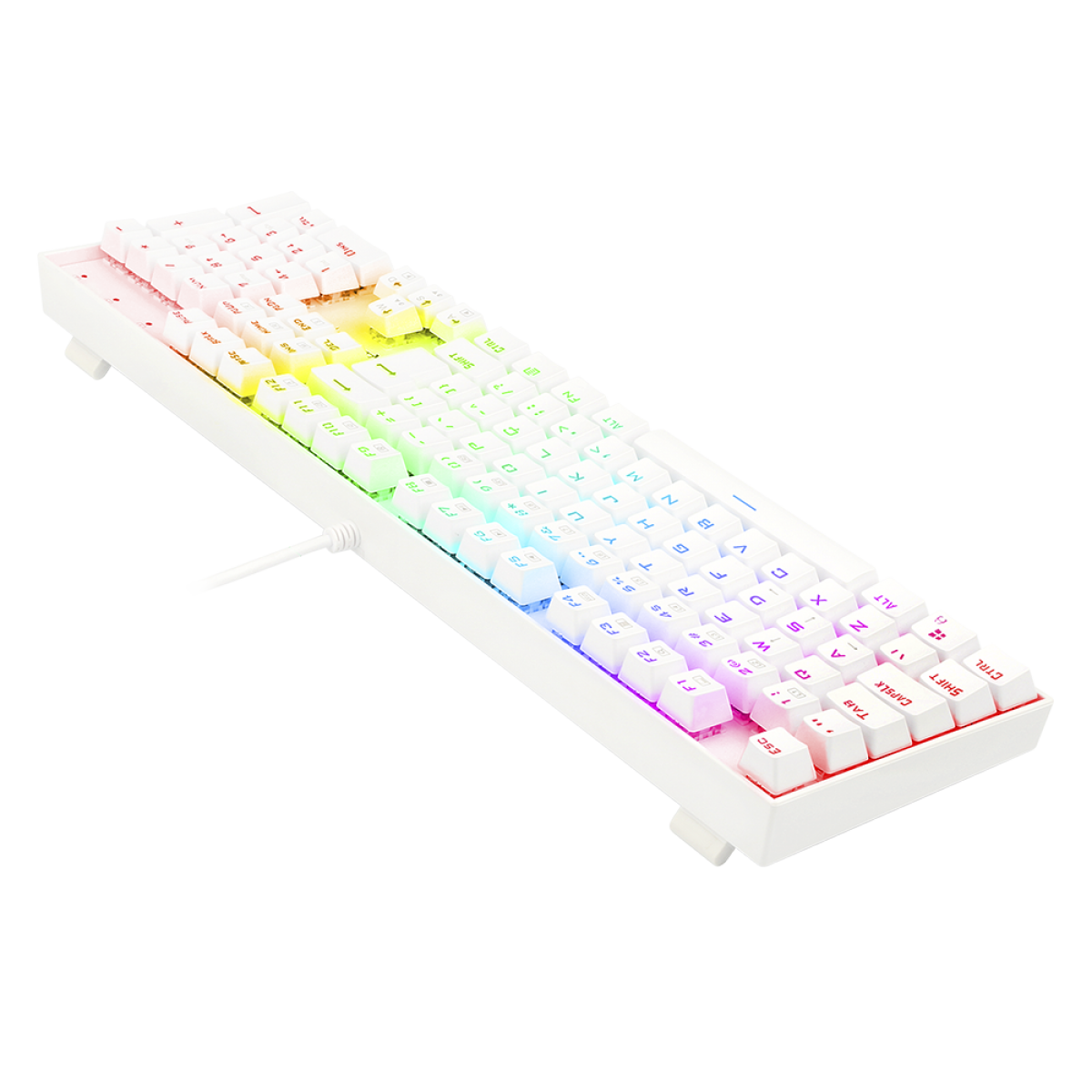 Teclado Mecânico Gamer Redragon Mitra Lunar K551W, RGB, Switch Red, ABNT2, White, K551W-RGB (PT-RED)