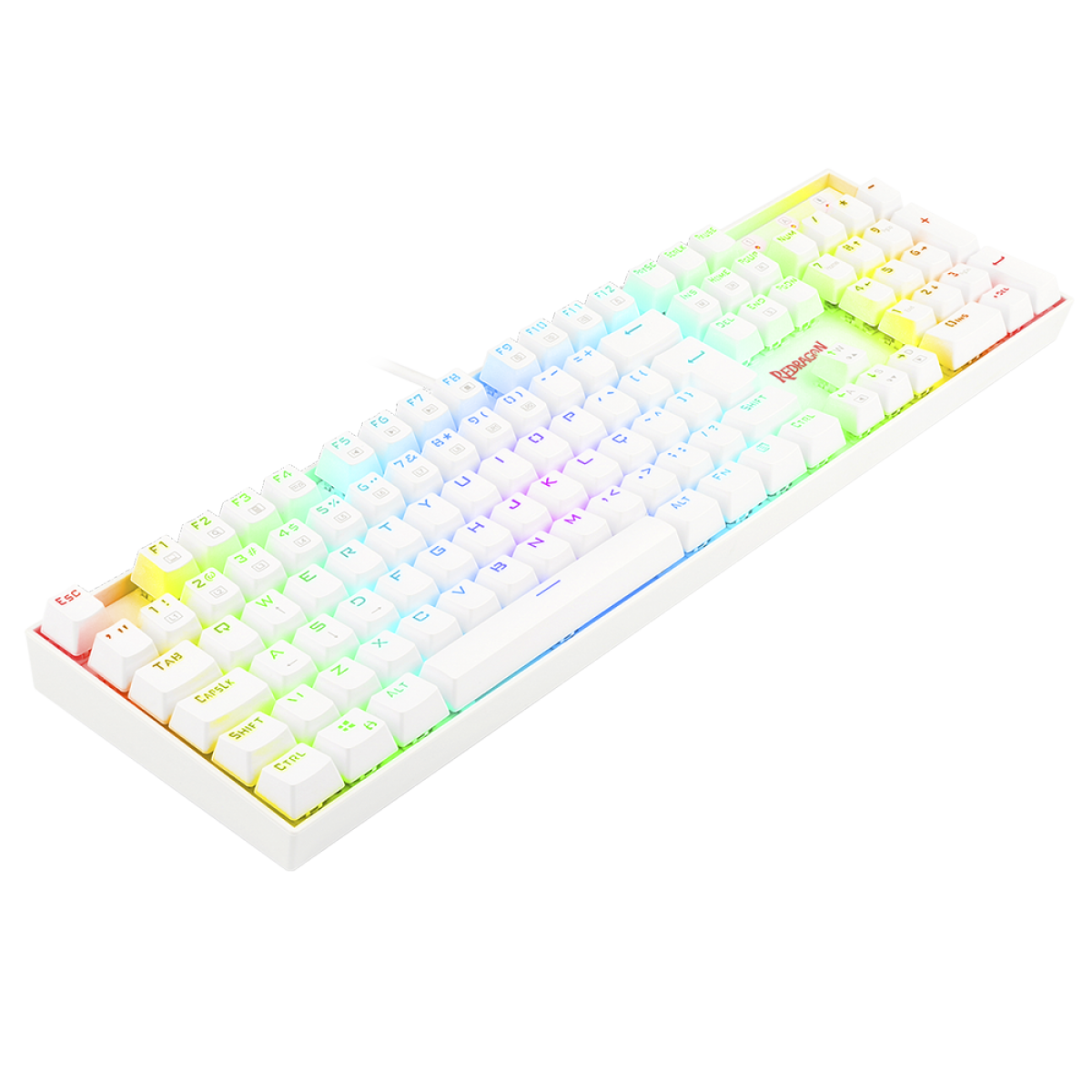 Teclado Mecânico Gamer Redragon Mitra Lunar K551W, RGB, Switch Red, ABNT2, White, K551W-RGB (PT-RED)