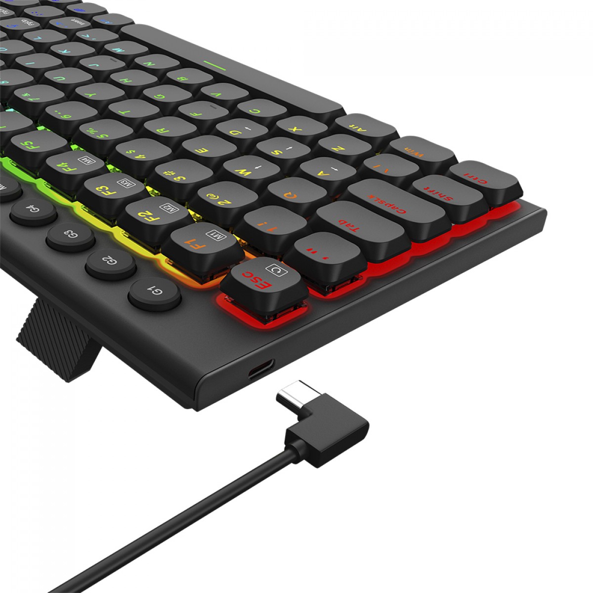 Teclado Mecânico Gamer Redragon Sion, RGB, Low-Profile, Switch Brown, ABNT2, Preto, K653-RGB (PT-BROWN)