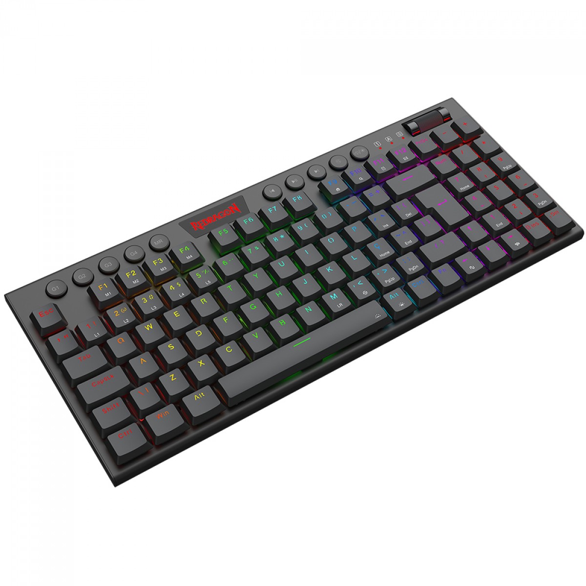 Teclado Mecânico Gamer Redragon Yi, Low-Profile, RGB, Switch Brown, 96%, ABNT2, Black, K625P-KB (PT-BROWN) - Open Box