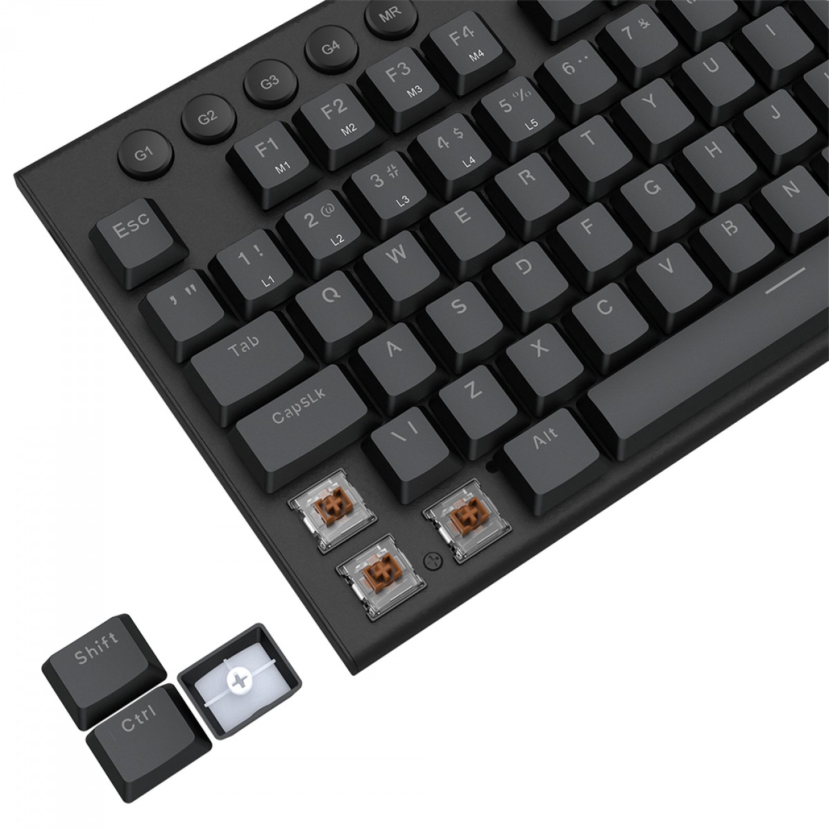 Teclado Mecânico Gamer Redragon Yi, Low-Profile, RGB, Switch Brown, 96%, ABNT2, Black, K625P-KB (PT-BROWN) - Open Box
