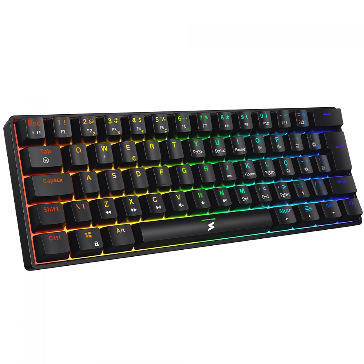 Teclado Mecânico Gamer SuperFrame Player, RGB, 60%, Switch Red, USB, ABNT2, Preto, SF-KB-PLRD60BRUAB
