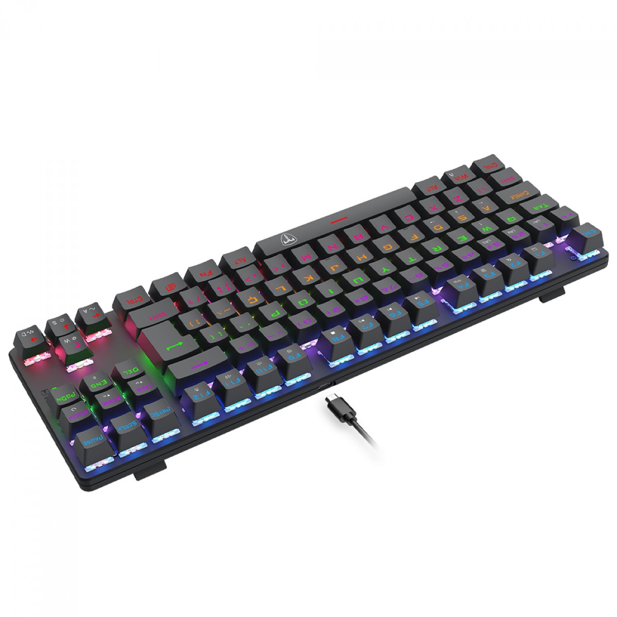 Teclado Mecânico Gamer T-Dagger Bora, Rainbow, Switch Brown, TKL, ABNT2, Preto, T-TGK313-BR