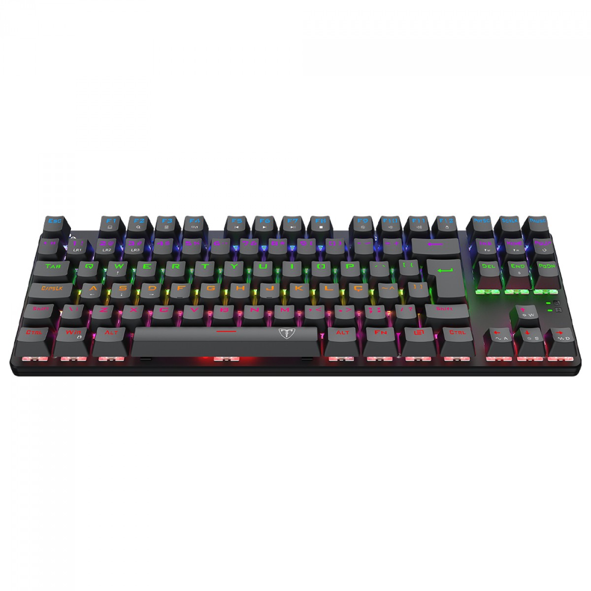 Teclado Mecânico Gamer T-Dagger Bora, Rainbow, Switch Brown, TKL, ABNT2, Preto, T-TGK313-BR