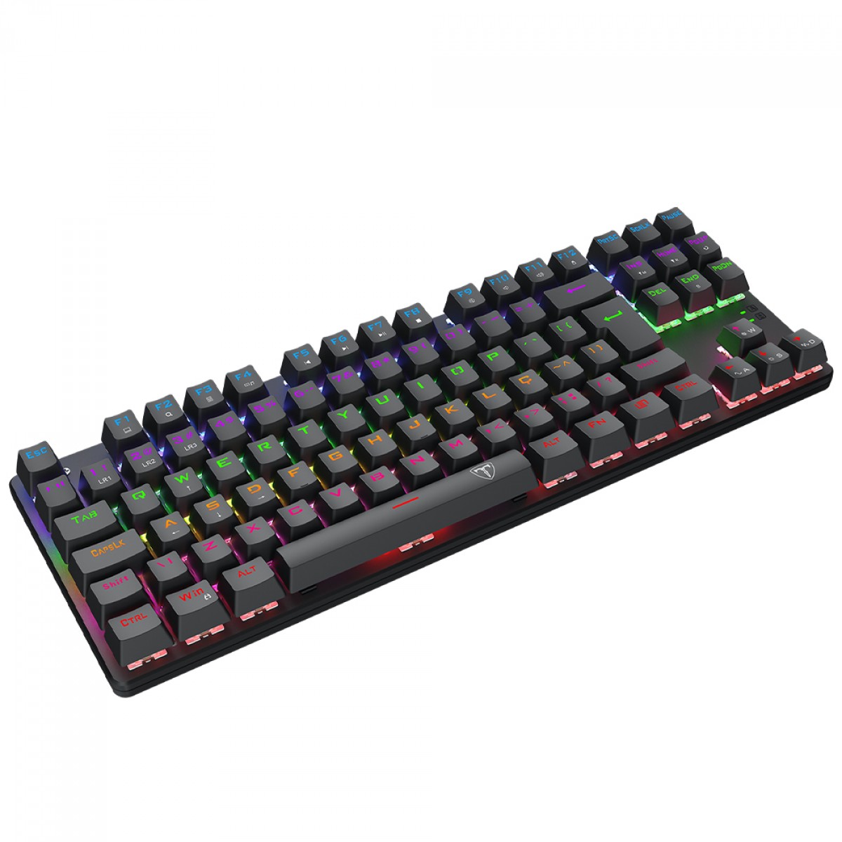 Teclado Mecânico Gamer T-Dagger Bora, Rainbow, Switch Brown, TKL, ABNT2, Preto, T-TGK313-BR