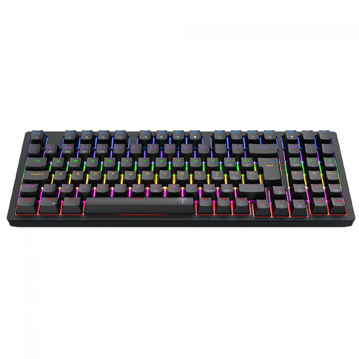 Teclado Mecânico Gamer T-Dagger Holysword, Rainbow, Wireless/Bluetooth, Switch Brown, ABNT2, Preto, T-TGK331-BR - Open Box