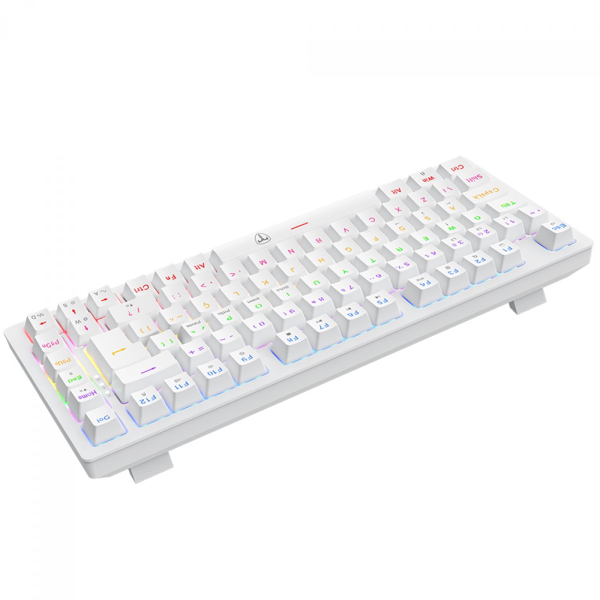 Teclado Mecânico Gamer T-Dagger Megatre, Rainbow, Switch Brown, 75%, ABNT2, Branco, T-TGK326W-BR