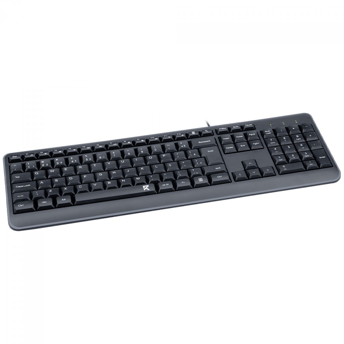 Teclado Office Redragon BK-7092, Membrana, Full Size, ABNT2, Preto, BK-7092 PT
