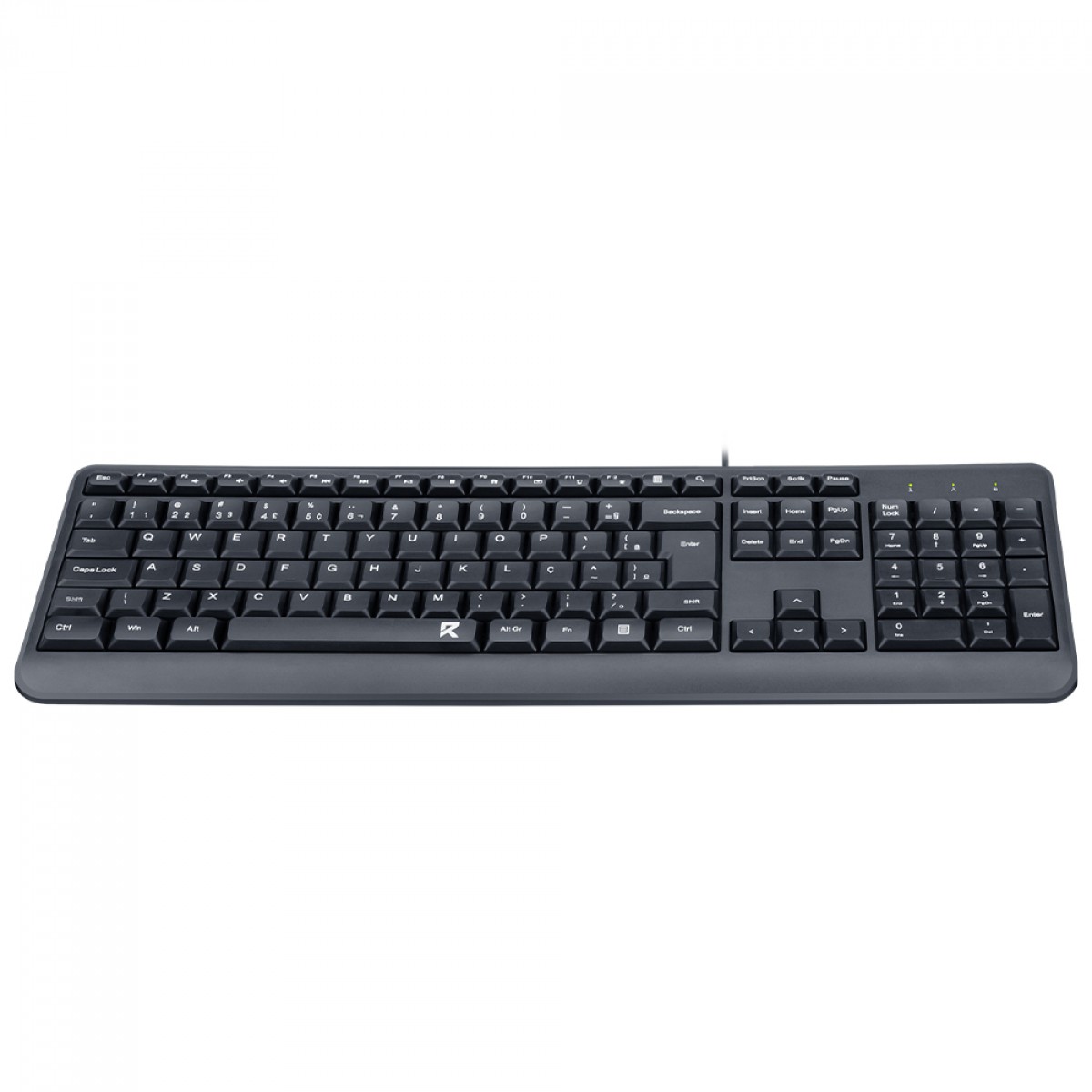 Teclado Office Redragon BK-7092, Membrana, Full Size, ABNT2, Preto, BK-7092 PT
