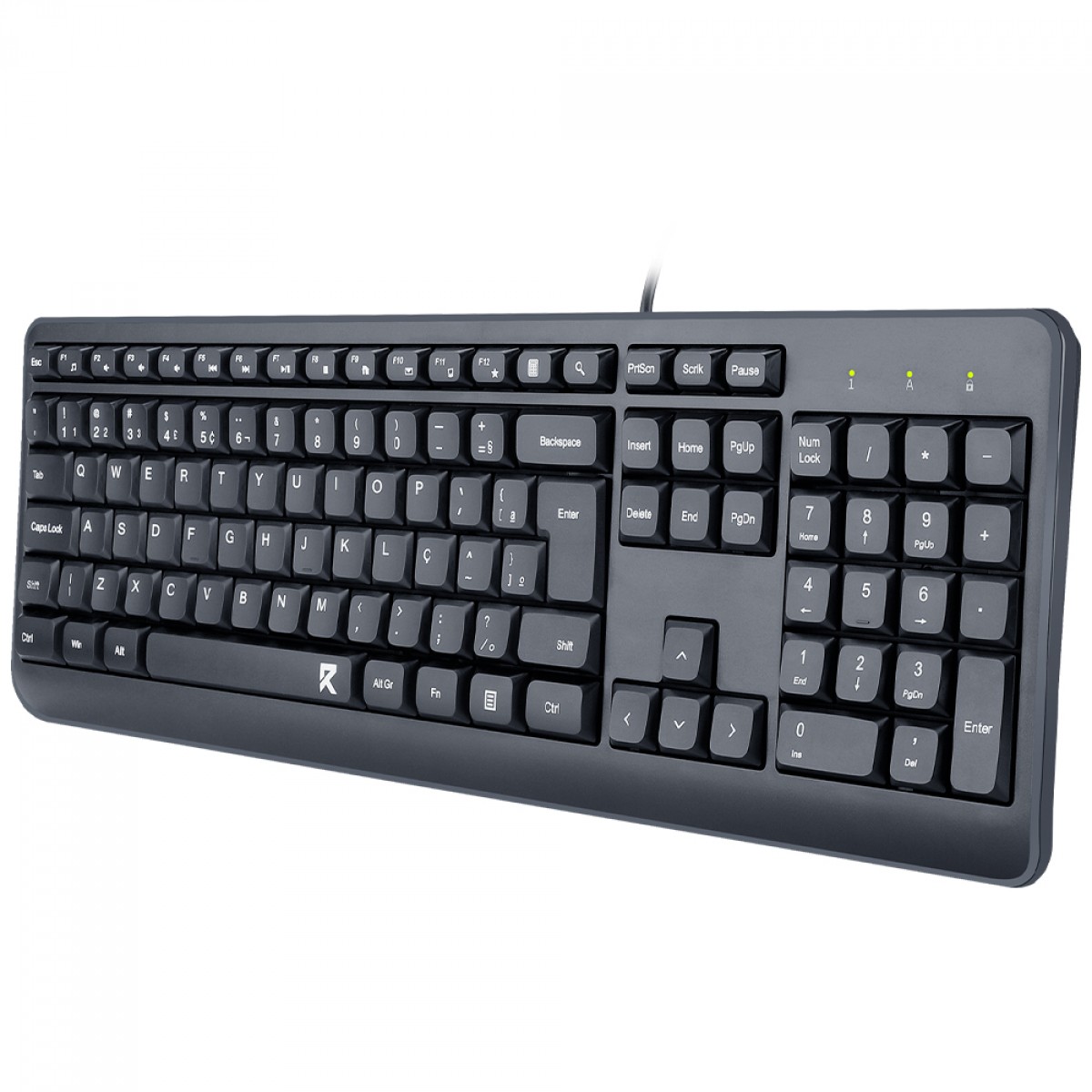 Teclado Office Redragon BK-7092, Membrana, Full Size, ABNT2, Preto, BK-7092 PT