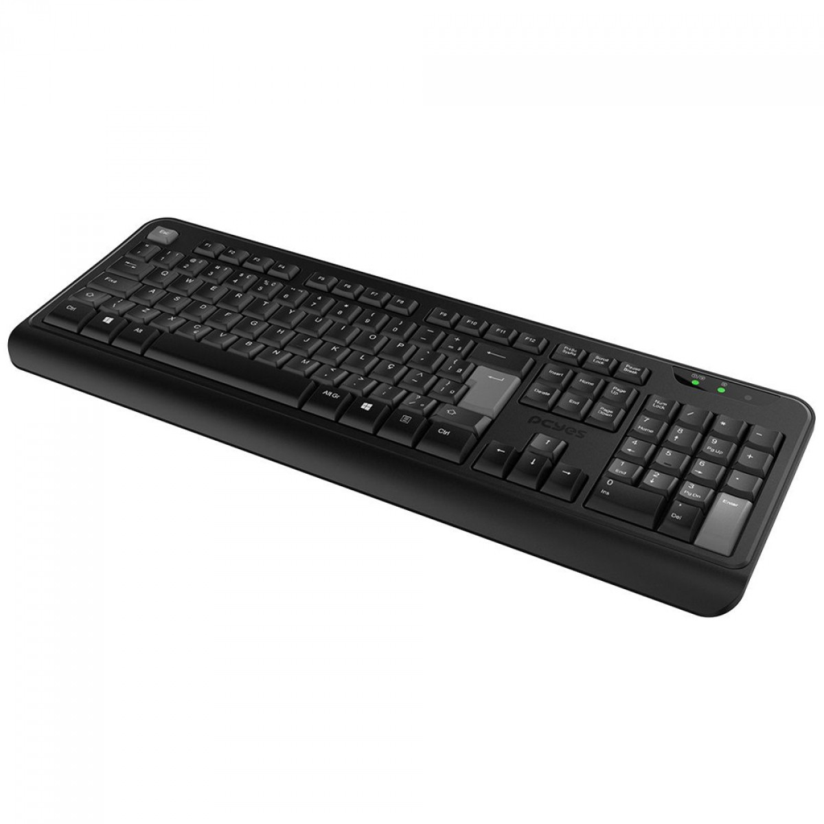 Teclado PCYes Comfort, Wireless, ABNT2, Full Size, Preto, CMFBKW