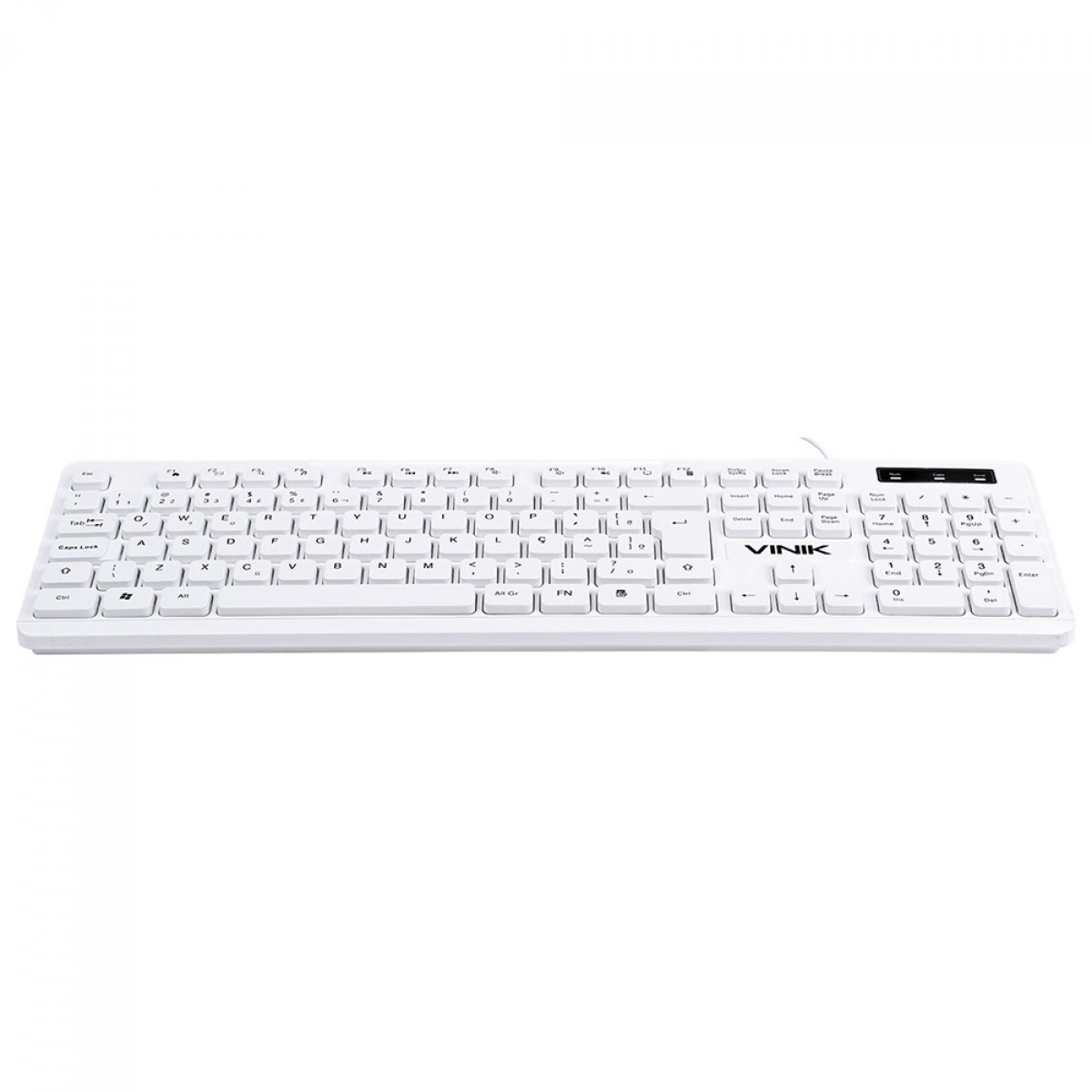 Teclado Slim Vinik Chocolate, Membrana, USB, Slim, ABNT2, Branco, TCB200 - Open Box
