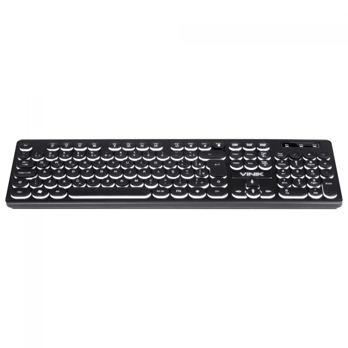 Teclado Vinik Slim Chocolate, Membrana, LED Branco, ABNT2, Preto, TC200