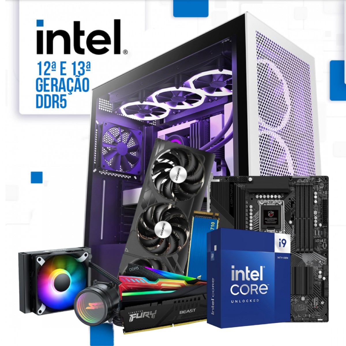 PC Gamer Plataforma Intel 12ª, 13ª e 14ª Geração DDR5 LGA 1700 (FULL CUSTOM)
