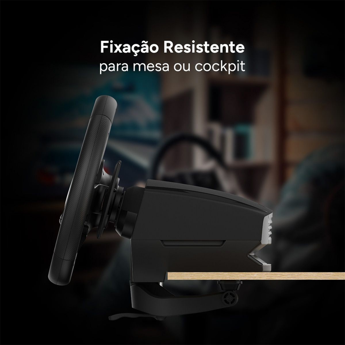 Volante PCYes W270 Para PC, Xbox e Playstation, Force Feedback, Com Pedais e Câmbio, Preto